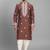 brown embroidered silk men’s kurta patiala set