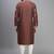 brown embroidered silk men’s kurta patiala set