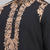 black embroidery work silk men’s kurta patiala set