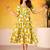 Stunning Mustard Yellow Digital Printed Silk Casual Wear Dress