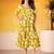 Stunning Mustard Yellow Digital Printed Silk Casual Wear Dress