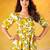 Stunning Mustard Yellow Digital Printed Silk Casual Wear Dress