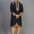 black embroidery work silk men’s kurta patiala set