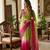 Pink Color embroidery sequence work sartin  Saree