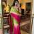 Pink Color embroidery sequence work sartin  Saree