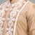 beige embroidered silk men’s kurta patiala set
