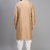 fawn embroidered silk men’s kurta patiala set