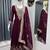 Maroon color faux georgette embroidery work long party wear gown