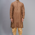 chiku embroidered silk men’s kurta patiala set