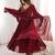 Maroon georgette   party wear embroidery anarkali   suit set