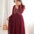 Maroon georgette   party wear embroidery anarkali   suit set