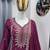 Wine color faux georgette embroidery work party wear salwar suit