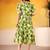 Fantastic Mehendi Green Floral Printed Silk Daily Wear Dress