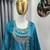 Teal color fendy satin silk heavy embroidery work sharara suit
