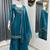 Teal color fendy satin silk heavy embroidery work sharara suit
