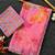 Pink color  flower print and with moti work  organza saree