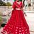 Lovable Red Bandhej Printed Chanderi Wedding Wear Lehenga Choli