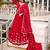 Lovable Red Bandhej Printed Chanderi Wedding Wear Lehenga Choli