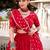 Lovable Red Bandhej Printed Chanderi Wedding Wear Lehenga Choli