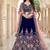 NEVY BLUE VELEVET  PARTY WEAR EMBROIDERY  LEHENGA CHOLI