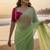Parrot Green Color  handwork Georgette Saree 