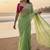 Parrot Green Color  handwork Georgette Saree 