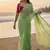 Parrot Green Color  handwork Georgette Saree 
