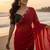 Red  Color  handwork Georgette Saree 