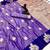 Purple soft silk saree with zari weaving & peacock motifs