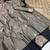 Dark grey soft silk saree with zari weaving & rajhans motifs
