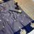 Navy blue soft silk saree with zari weaving & rajhans motifs