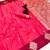 Pink soft silk saree with zari weaving & floral motifs