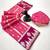 Pink soft silk saree with zari weaving & striped motifs