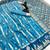 Sky blue soft silk saree with zari weaving & striped motifs