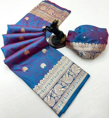 Rama green banarasi silk saree with zari embossed jal design & rich pallu 2
