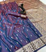 Rama green banarasi silk saree with embossed weaving design