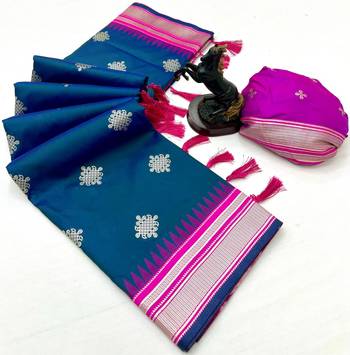Rama green soft silk saree with kolam zari motifs & designer pallu 2