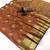 Brown soft silk saree with zari butti & brocade blouse