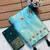 Sky blue khadi georgette silk saree with floral weaving & multi zari pallu