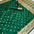 Green banarasi silk saree with self weaving design & rich zari pallu