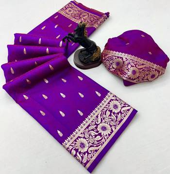 Magenta banarasi silk saree with embossed weaving design 2
