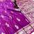 Purple banarasi silk saree with zari embossed peacock design