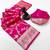 Pink banarasi silk saree with zari embossed jal design & rich pallu