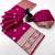 Dark pink banarasi silk saree with zari embossed jal design & rich pallu