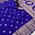 Purple banarasi silk saree with zari embossed jal design & rich pallu