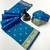 Sky blue soft silk saree with zari butti design & rich woven pallu