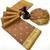 Brown soft silk saree with zari butti design & rich woven pallu