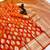 Orange soft silk saree with zari butti design & rich woven pallu