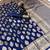 Navy blue soft silk saree with zari butti design & rich woven pallu