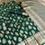 Green soft silk saree with zari butti design & rich woven pallu